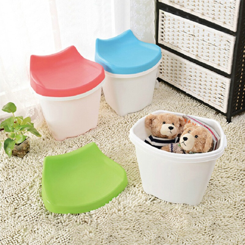 炫彩多功能兒童收納椅凳 藍色12L日用雜品整理好幫手